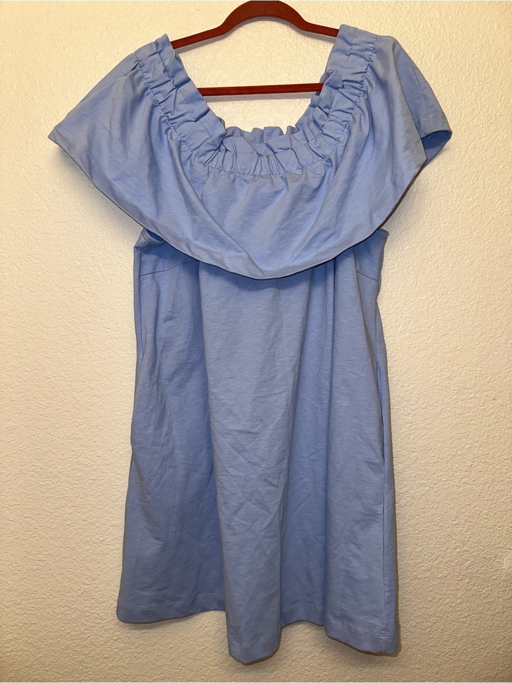 H&M Light Blue Off-Shoulder Midi Dress
